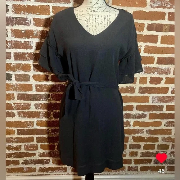 NWT Universal Thread Women's Flutter Short Sleeve Mini Dress in Dark Gray - Picture 2 of 7